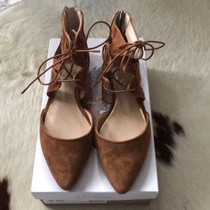 New Jessica Simpson Suede Tie Around Ankle Flats